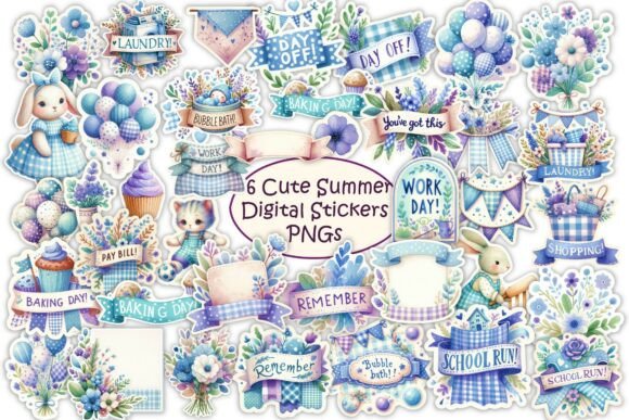 66 Summer Digital Planner Stickers PNGs: Elevating Your Digital Organization
