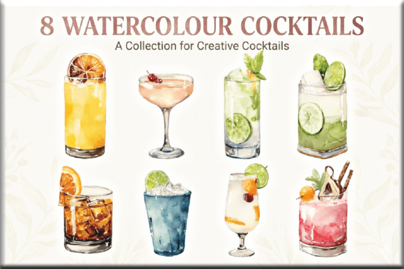 8 Watercolor Cocktail Clipart Bundle PNG: A Practical Guide for Designers and Creators