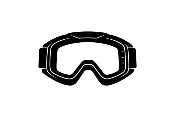 Black and White Ski Goggles Isolated on White