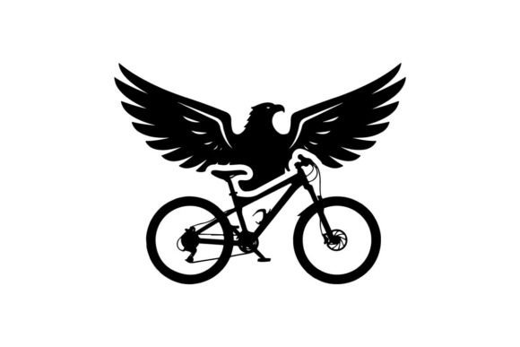 Black Eagle Wings Spread over Mountain B