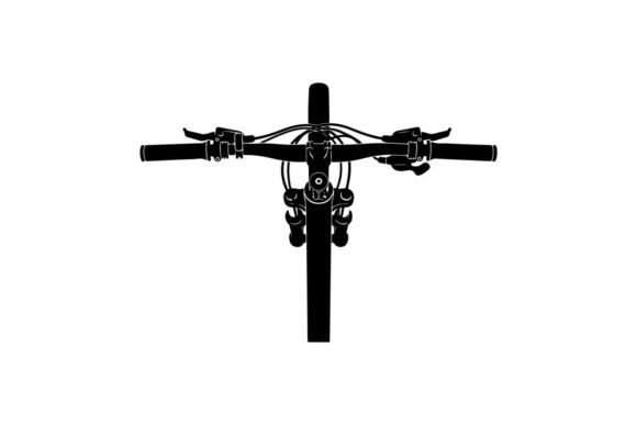 Close-up Black Bicycle Handlebar with Br: Elevating Design Through Premium Vector Silhouettes