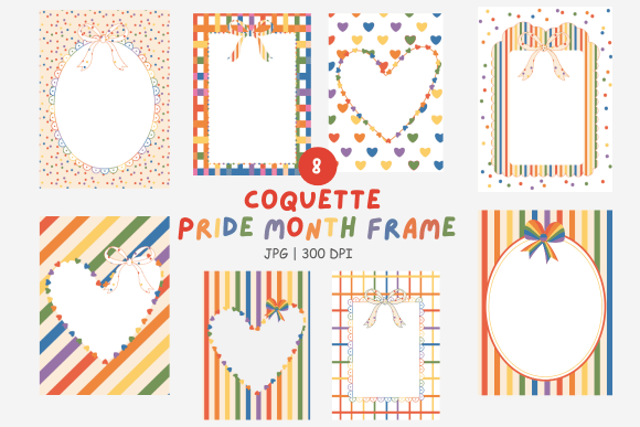 Coquette Rain Bow Pride Month Frame: Blending Soft Aesthetics with Bold Inclusivity
