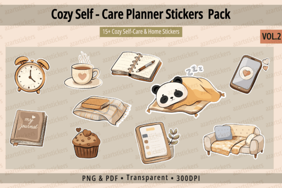 Cozy Self-Care Planner Stickers Vol.2