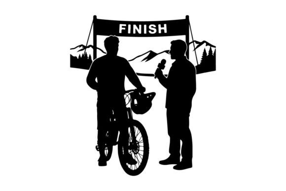 Cyclist and Coach Celebrating Victory