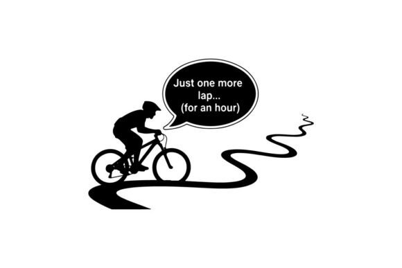 Cyclist Pushing Limits with One More Lap: The Power of Premium Vector Silhouette Clip Art in Creative Design