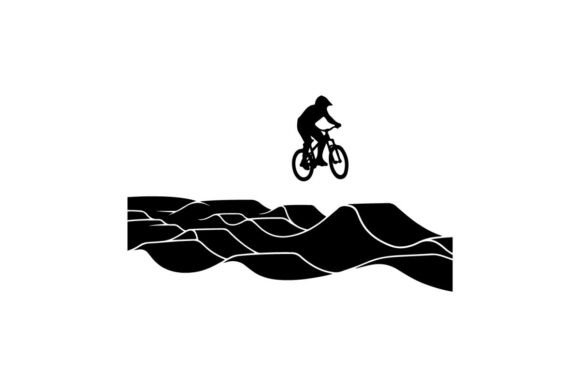 Cyclist Riding Abstract Silhouette Vector