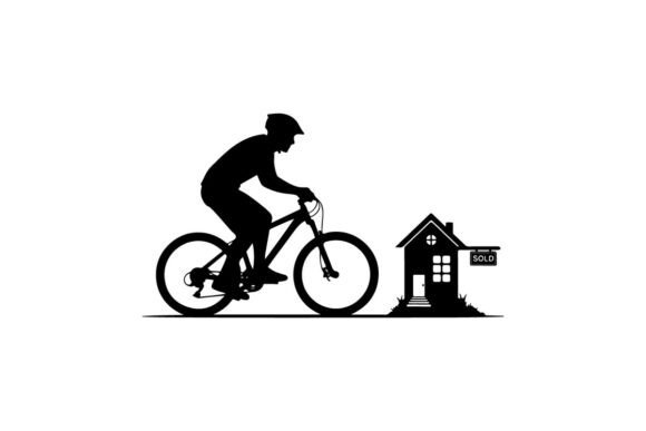 Cyclist Riding Past Minimalist House in Modern Design Workflows