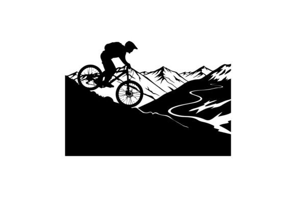 Elevating Visual Storytelling: The Strategic Value of the Mountain Biker Riding on Snowy Trail Wit Silhouette