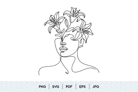 Evaluating the Floral Woman Face One Line SVG for Digital and Print Projects