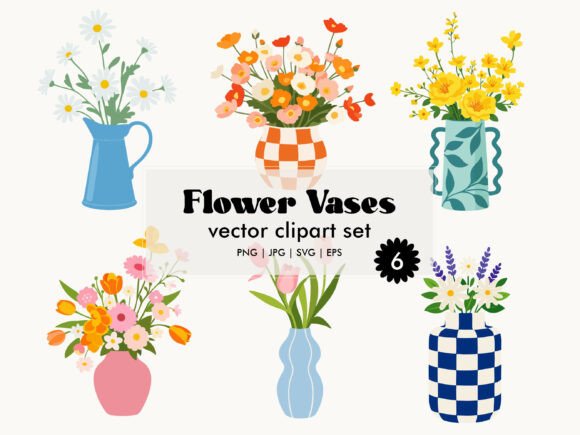 Evaluating the Flower Vases Vector Clipart Set SVG for Professional Design Workflows