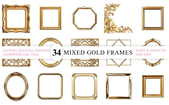 Evaluating the Premium Mixed Gold Frames PNG Bundle for Professional Design
