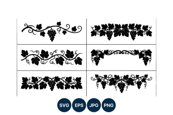 Grapevine Silhouette Borders Vector Art: Elevating Design with Timeless Botanical Frames
