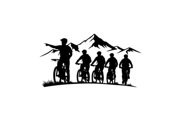 Group of Cyclists Celebrating Victory: A Visual Asset for Dynamic Design Projects