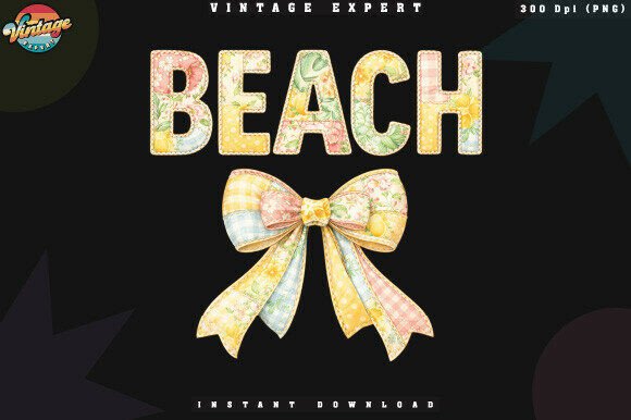 Integrating Vintage Patchwork Summer Beach PNG into Your Creative Workflow