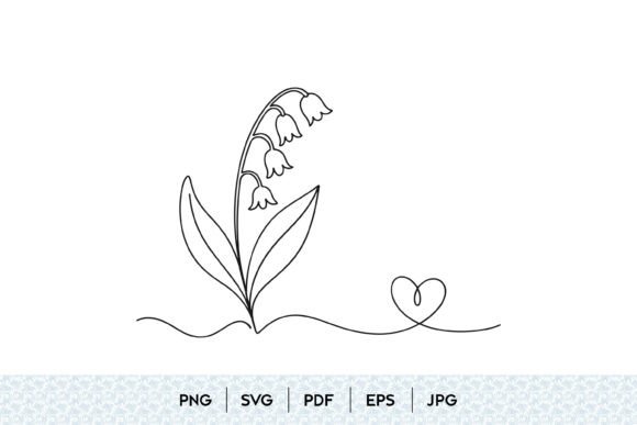 Lily Flower One Line Art SVG Guide