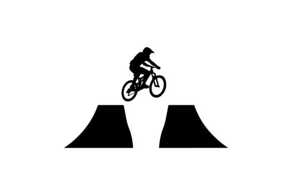 Motorcycle Stunt Jump over Obstacles Sil: Elevating Design with Dynamic Vector Art