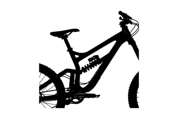 Mountain Bike Silhouette Against Bright Sky