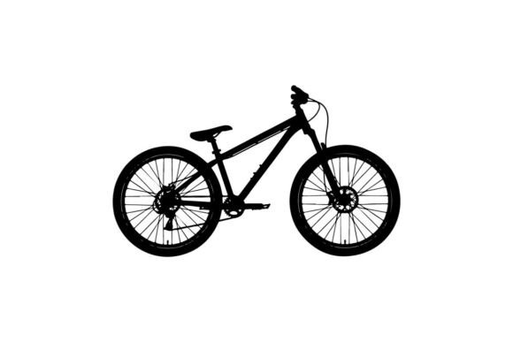 Mountain Bike Silhouette on White