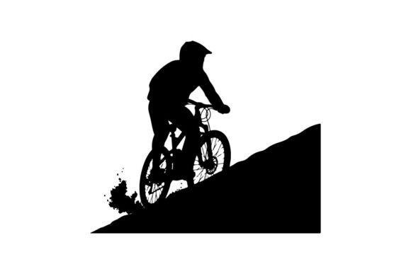 Mountain Biker Jumping Steep Slope in Dr: Integrating Premium Vector Silhouettes into Professional Design Workflows