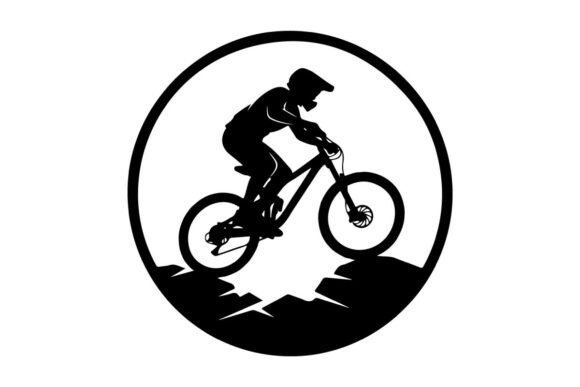 Mountain Biker Riding over Rocky Terrain: Capturing the Grit and Motion in Design