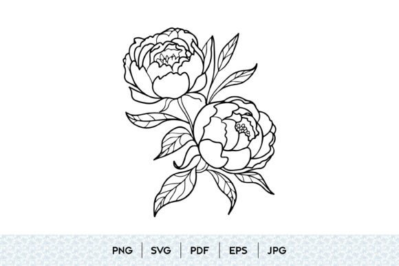 Peony Flower Line Art SVG: A Versatile Design Asset