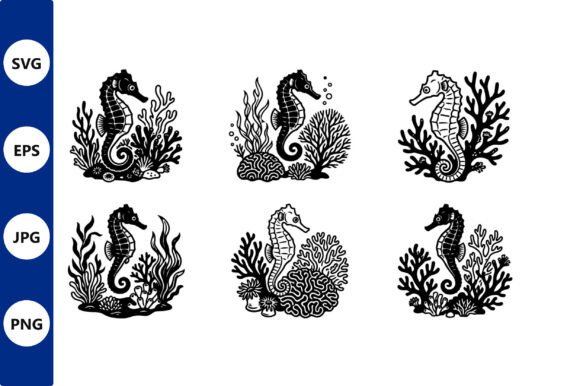Seahorse Silhouettes Coral Vector: A Practical Asset for Marine-Themed Design