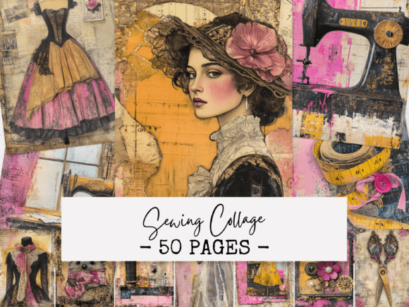 Sewing Collage Junk Journal Pages: A Strategic Asset for Creative Branding and Design
