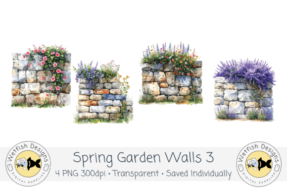 Spring Watercolor Garden Walls