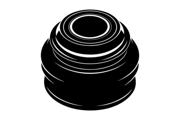Stacked Black Rubber Washers Isolated on White