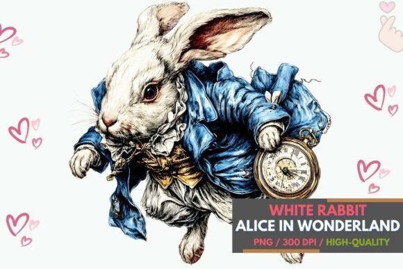 The Enduring Allure of Vintage White Rabbit Pocket Watch Art in Modern Design