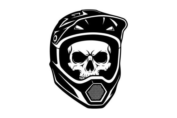 Unleashing Creative Potential with the Black and White Skull Motocross Helmet V Vector