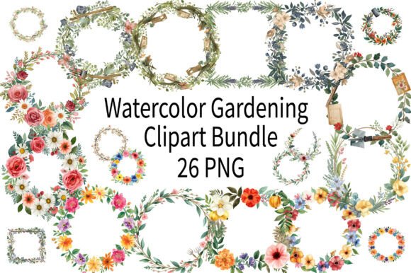 Watercolor Floral Wreath Clipart Bundle: Elevating Your Designs with Botanical Elegance