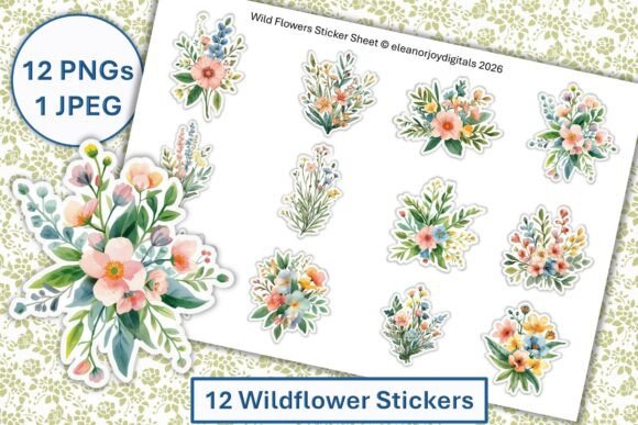 Wildflower Stickers PNG and JPEG Guide